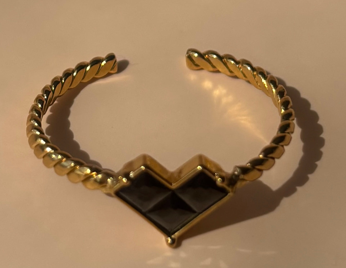 Bague cœur torsadée