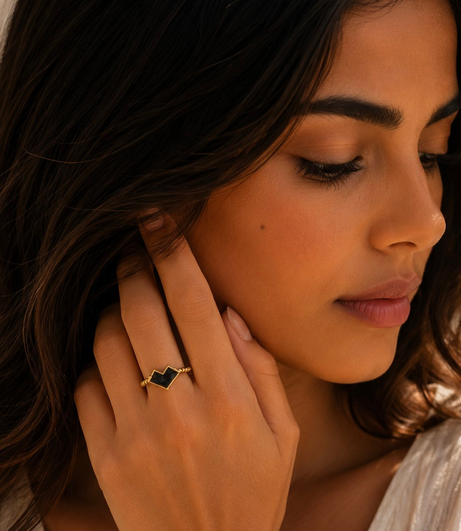 Bague cœur torsadée