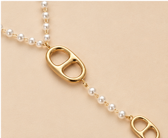 Collier Perles Blanche